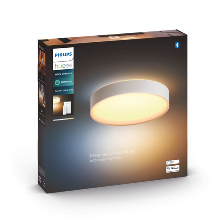 LED Plafond DEVERE Koupelnové stropní svítidlo bílé 33,5W 42,5cm IP44 CCT PHILIPS HUE Bluetooth + stmívač