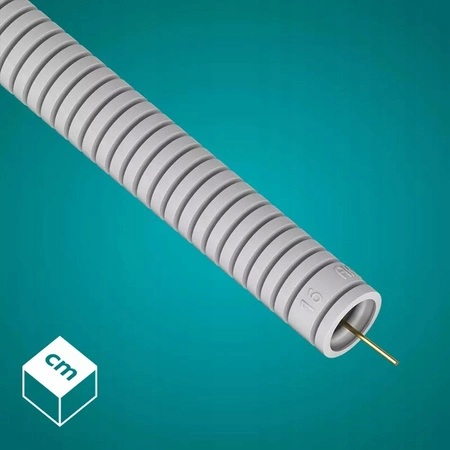 Vlnitá trubka RKGL 16mm 320N trubka s dálkovým ovládáním pro ochranu kabelu 50m šedá AKS ZIELONKA