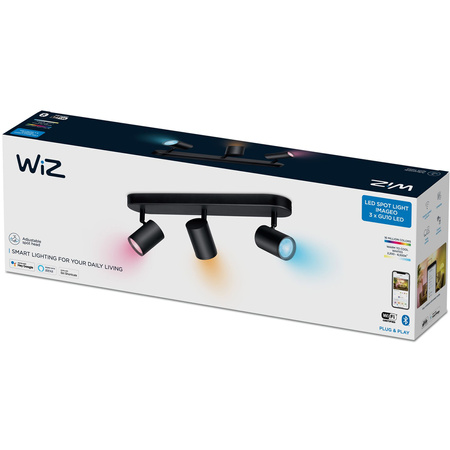 LED stropní svítidlo SPOT rail Black 3x 5W WHITE + RGB SMART WiFi WiZ