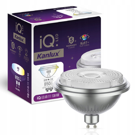 IQ žárovka - LED ES - 111 GU10 12W 850lm 4000K Neutrální bila Stmívatelné 40° KANLUX