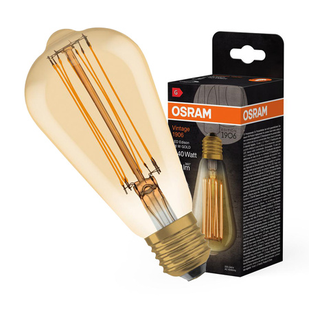 Dekorativní LED žárovka ST64 Edison E27 5,8W = 40W 470lm 2200K Warm 320° Filament Dimmable Vintage 1906 Osram
