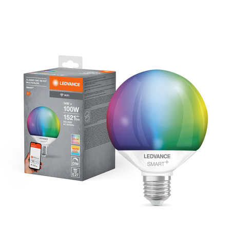 LED žárovka E27 G95 16W 1521lm RGB CCT 200° LEDVANCE SMART+ WIFI stmívatelná