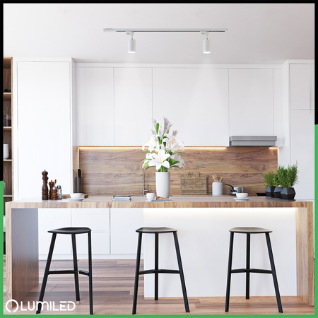 Osvětlovací lišta 1m + 2x reflektor lištový, GU10 Bílá SAGI LUMILED