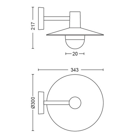 LED zahradní lampa nástěnná lampa SKUA myGarden E27 IP44 downlight lampa černá PHILIPS