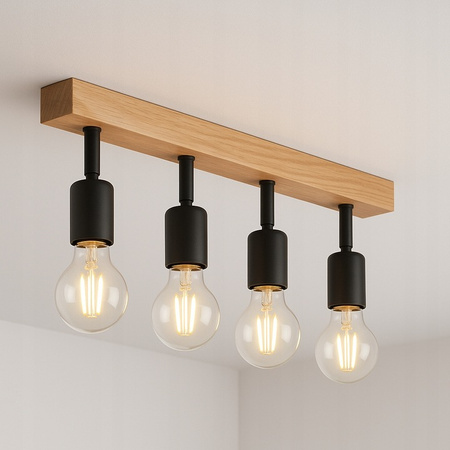 Spot Tuba Stropní svítidlo Reflektor Halogenové svítidlo 4x E27 Moving Black Brown Eos Masterled