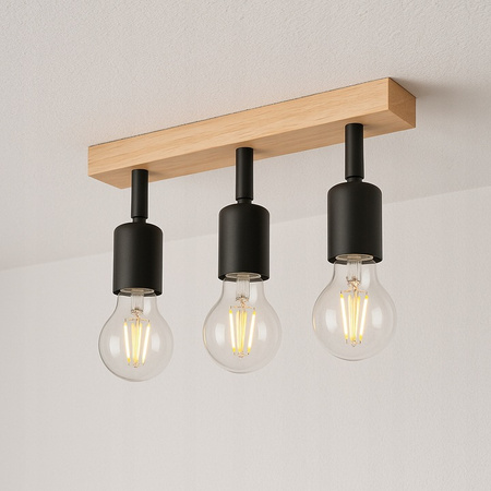 Spot Tuba Stropní svítidlo Reflektor Halogenové svítidlo 3x E27 Pohyblivé Černohnědé Eos Masterled