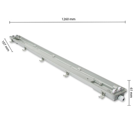 Ohnivzdorné svítidlo 120cm 2xT8 G13 IP65 + LED zářivky 18W 6500K Cold Masterled
