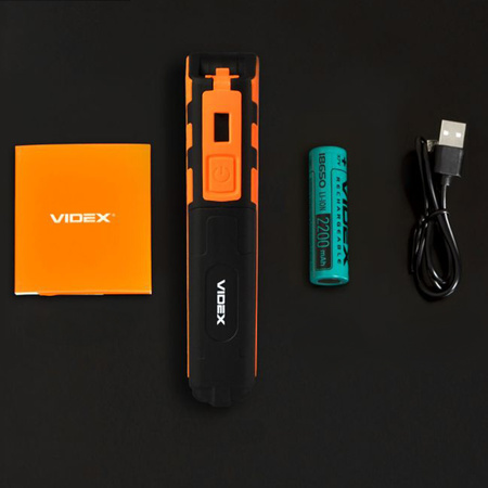 Dobíjecí ruční svítilna LED 5W 400lm 5 režimů UV stmívání Videx