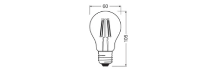 LED žárovka E27 A60 3,4W = 40W 470lm 3000K teplá bílá 320° Filament Dimmable SUPERSTAR Osram
