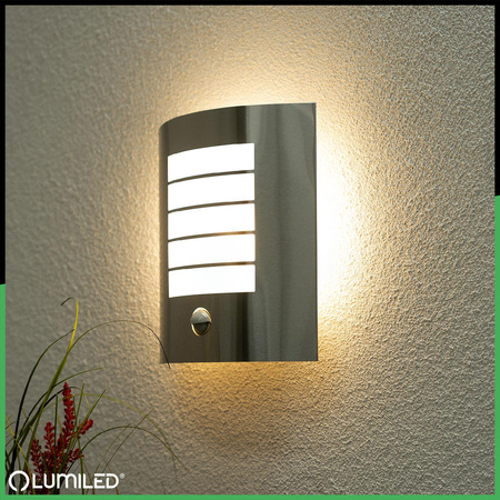 Zahradní nástěnná lampa se senzorem E27, NIGELLA LUMILED