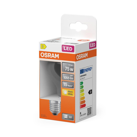 LED žárovka E27 A60 7.5W = 75W 1055lm 2700K Teplá bílá 300° vlákno OSRAM STAR