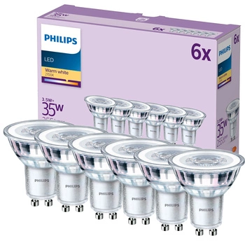 Sada 6x LED halogenová žárovka GU10 PAR16 3,5W = 35W 255lm 2700K Teplá 36° PHILIPS