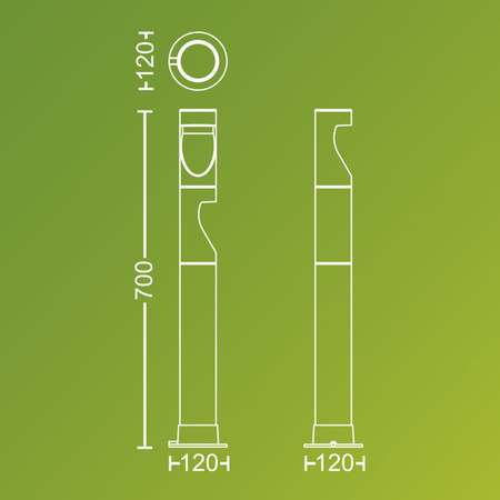 Zahradní lampa venkovní PIPE 70cm LED 1,5W 180lm 2700K Desi Philips