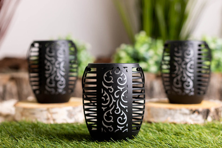 Solární zahradní lampa LED závěsná LANTERN Flame IP44 1700K soumrakový senzor