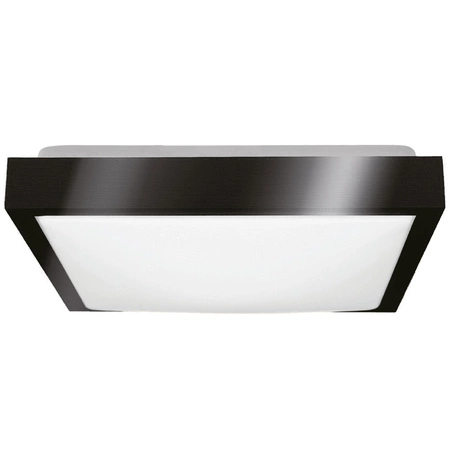 Plafond LED stropní svítidlo 41cm 2x E27 černý čtverec + 2x LED žárovka 10W 4000K Lumiled