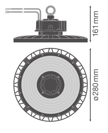 LED průmyslové svítidlo 75W 13200lm 4000K neutrální stmívatelné černé IP66 IK10 High Bay Gen 5 Ledvance