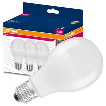 3x LED žárovka E27 A60 19W = 150W 2452lm 2700K Výhřevnost 200° OSRAM HODNOTA