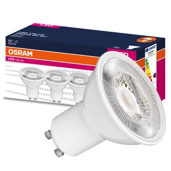 3x LED žárovka GU10 6.9W = 80W 575lm 6500K Studená bílá 60° OSRAM Hodnota