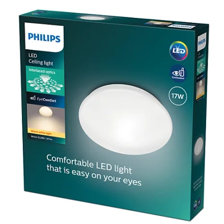 MOIRE přisazená LED stropní lampa 17W 2700K 32cm bílá kulatá PHILIPS