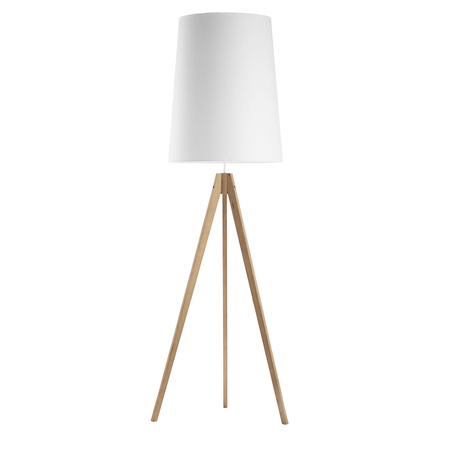WALZ WHITE Stojací stojací lampa Stínidlo na trojnožce Bílá a dřevo Skandinávský E27 5047 TK Lighting