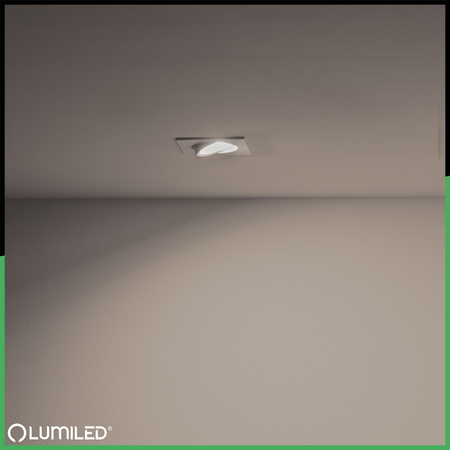 TRIX 3v1 GU10 6W 3000K WHITE MAT LUMILED čtvercové pohyblivé halogenové svítidlo pro zapuštěnou montáž