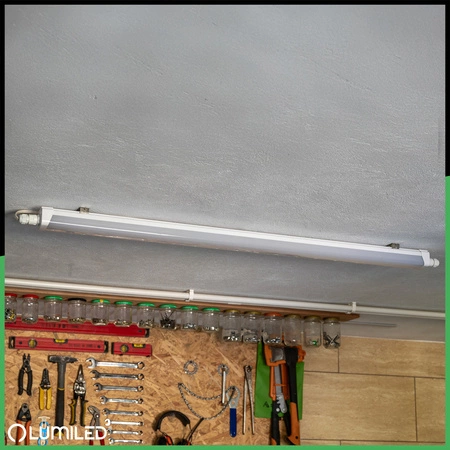 Hermetická LED dílenská lampa 120cm Garáž 60W 4000K Voděodolná TERRA LUMILED