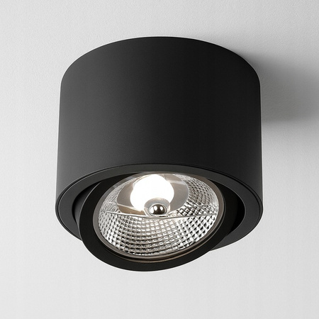 Halogenový reflektorový bodový reflektor GU10 s povrchovou montáží Kulatý pohyblivý černý Masterled