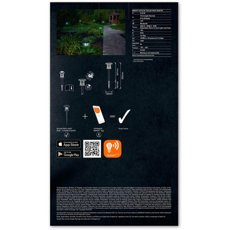 Inteligentní solární zahradní lampa CCT + RGB IP44 SMART+ BLUETOOTH LEDVANCE