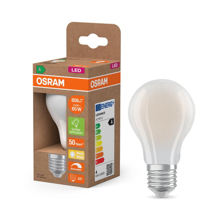 LED žárovka A60 E27 3,8W = 60W 806lm 2700K Warm 320° Dimmable CLASSIC Osram