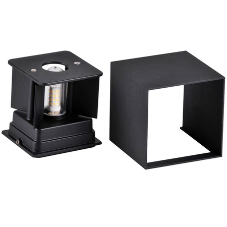 LED fasádní nástěnné svítidlo Black G9 venkovní svítidlo nahoře/dole s nastavitelným úhlem svícení KIOTO GOLDLUX (Polux) + LED žárovka G9 5W 6500K Cold Lumiled