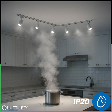 3m kolejnicové lišty + 5x GU10 LED reflektor Bílá