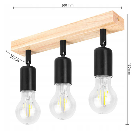 Spot Tuba Stropní svítidlo Reflektor Halogenové svítidlo 3x E27 Pohyblivé Černohnědé Eos Masterled