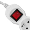 Síťový prodlužovací kabel uzemněný napájecí pásek 5 zásuvek 1,5 m vypínač bílý kabel Lendo Lumiled