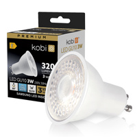 LED žárovka s reflektorem GU10 3W 270lm 6200K Cold 80° Premium Kobi