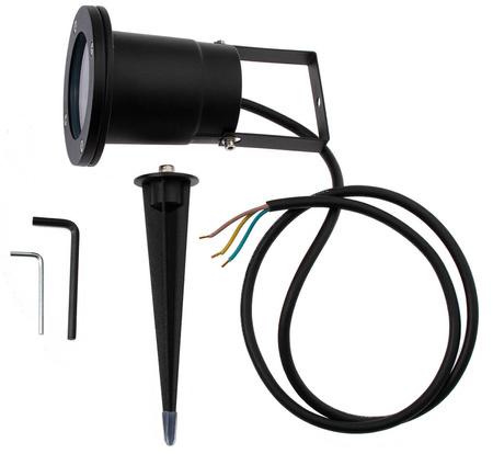 LED zahradní lampa GU10 IP65 TIGHT Black - 1m kabel