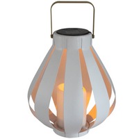 LED solární lampa Lucerna závěsná LAMPION bílá LED 34cm Teplá bílá