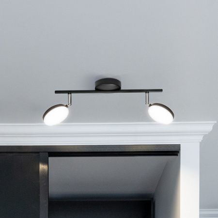 Pásková LED STROPNÍ LAMPA GOLDLUX (Polux) CAPRI 2x5W ČERNÁ 3000K