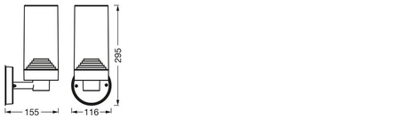 Venkovní nástěnné svítidlo Endura Ledvance LED E27 IP44 IK03 Grey