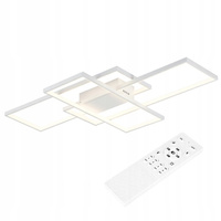 Geometrické stropní svítidlo PLAFON LED lustr 130W 3000K-6500K bílá + dálkový ovladač