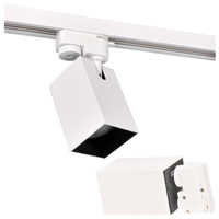 GU10 Bílý+černý reflektor pro montáž na kolejnice Čtvercový POLUX