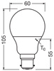 LED žárovka A60 B22d 8W = 60W 806lm 2700K teplá bílá LEDVANCE