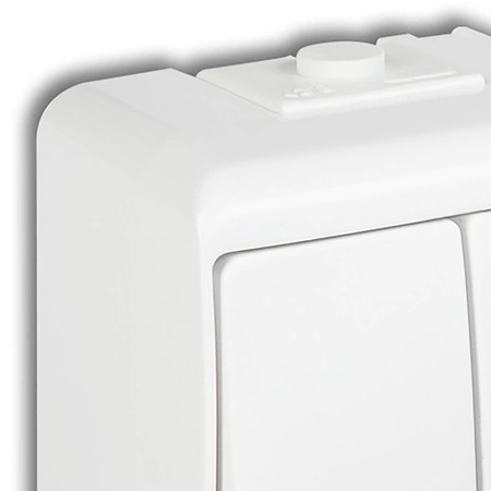 Hermetický dvoupólový přisazený juniorský svícenový spínač IP54 KARLIK White