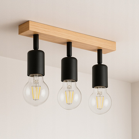 Spot Tuba Stropní svítidlo Reflektor Halogenové svítidlo 3x E27 Pohyblivé Černohnědé Eos Masterled