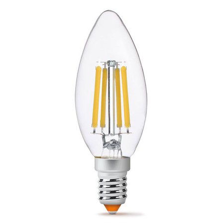LED žárovka E14 C35 Candle 6W = 60W 806lm 3000K Warm 360° FILAMENT Videx
