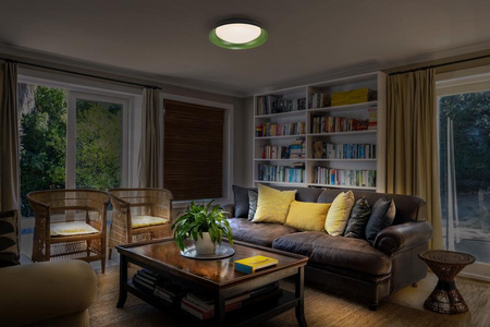 Plafond Koupelnové stropní světlo Povrchová montáž 19W 1000lm 3000K Teplá černá zelená IP20 Stmívatelné Obris Ledvance