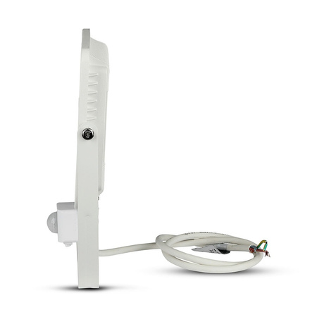 Reflektor LED 50W 4000lm 3000K IP65 Bílý s pohybovým senzorem a funkcí CUT-OFF Samsung Chip VT-50-SW V-TAC