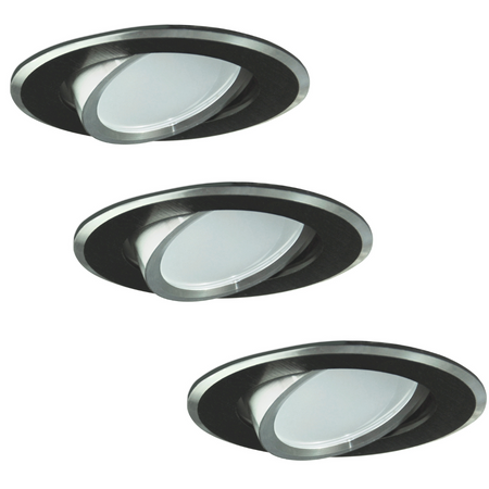 3x SUN OLAL GOLDLUX (Polux) vestavné pohyblivé stropní svítidlo. černý hliník + GU10 3.5W LED žárovka