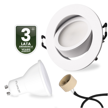 TRIX 3v1 GU10 6W 4000K WHITE MAT LUMILED kruhové halogenové svítidlo k zapuštění do zdi