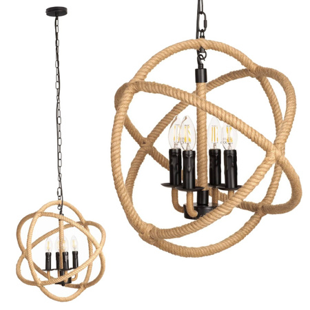 BOHO pletené jutové stropní závěsné svítidlo pro LED 4xE14 Sphere