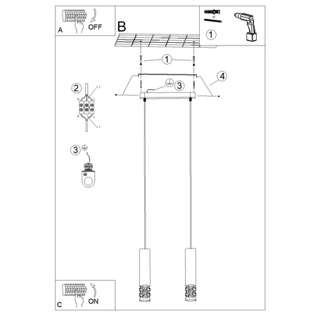 Stropní závěsné svítidlo 2x GU10 White LIRO Ocean Green SL.1692 Sollux